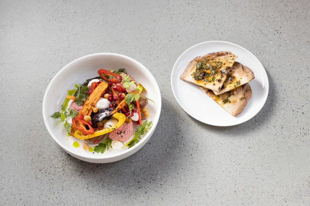 Food on two plates.